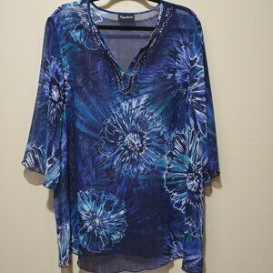 Women's 3/4 length sleeve shear Blouse  1X